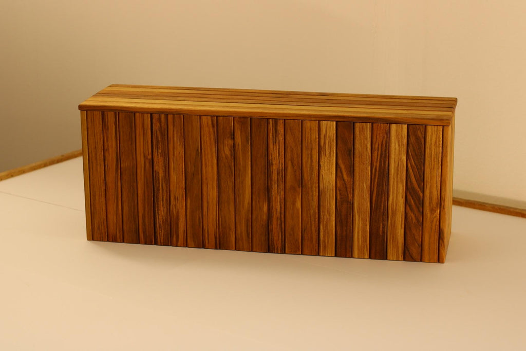Teak storage step front