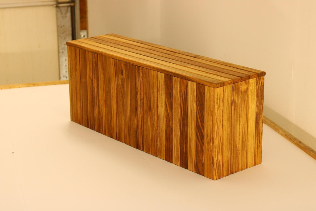 Teak storage step side