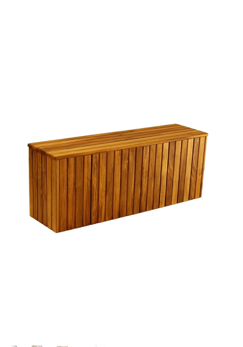 Teak storage step white background