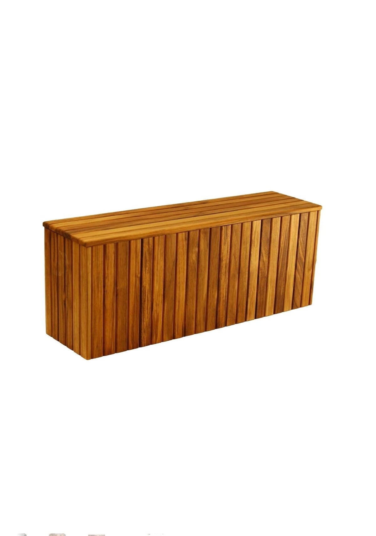Teak storage step white background