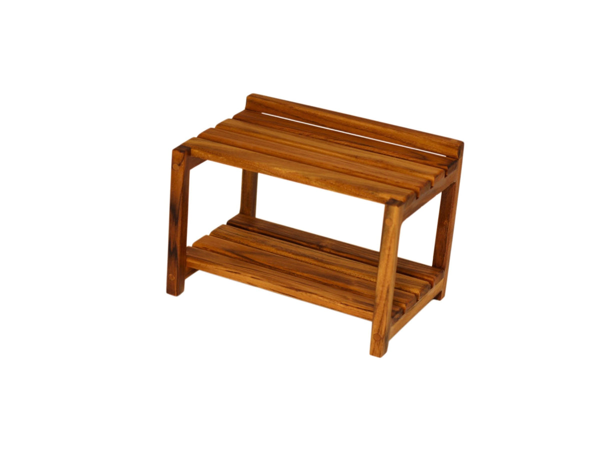 Teak bench offset