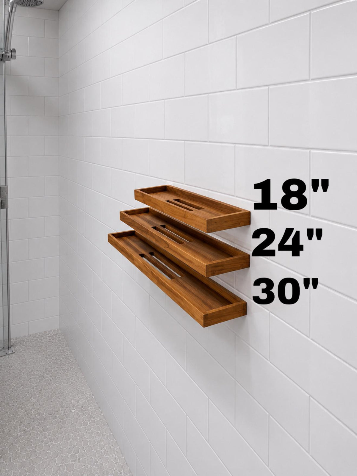 Teak shower organizer