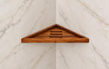 Teak Floating Corner Shower Shelf | Modern Spa Bathroom Storage Organizer